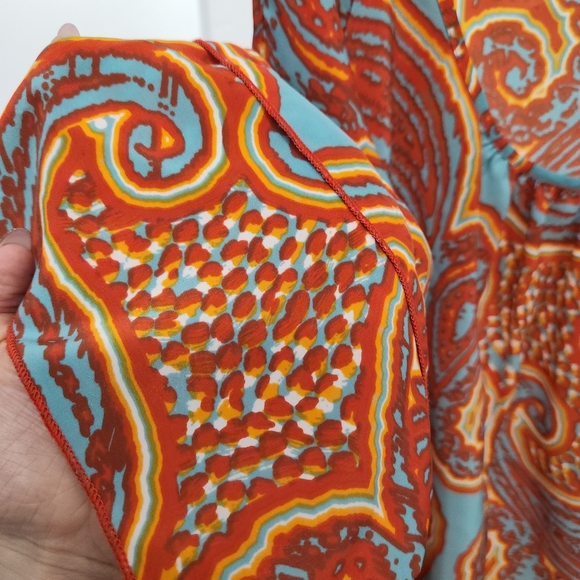 🍊Glam Bright Patterned Summer Dress Sz S - Picture 5 of 7